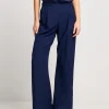 Pantalone largo blu notte