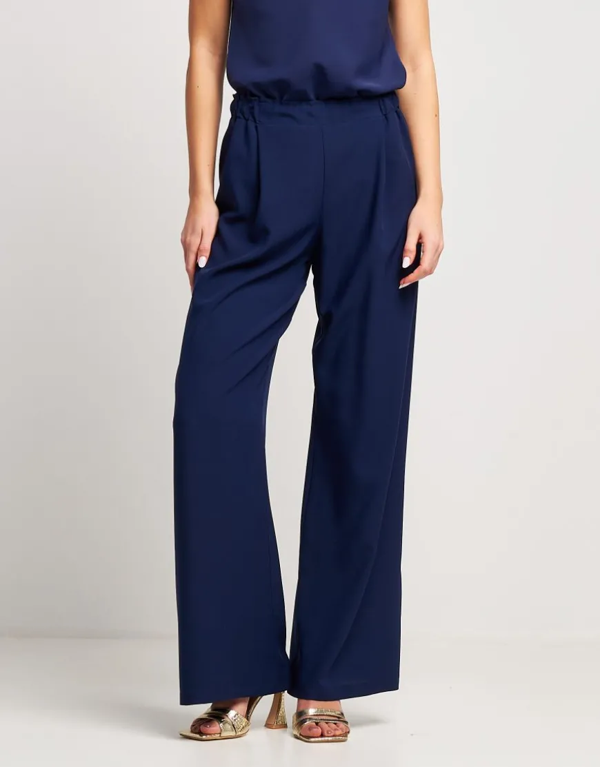 Pantalone largo blu notte