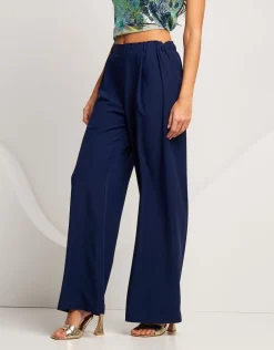 Pantalone largo blu notte