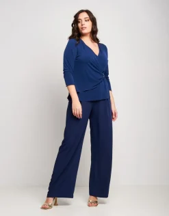 Pantalone largo blu notte
