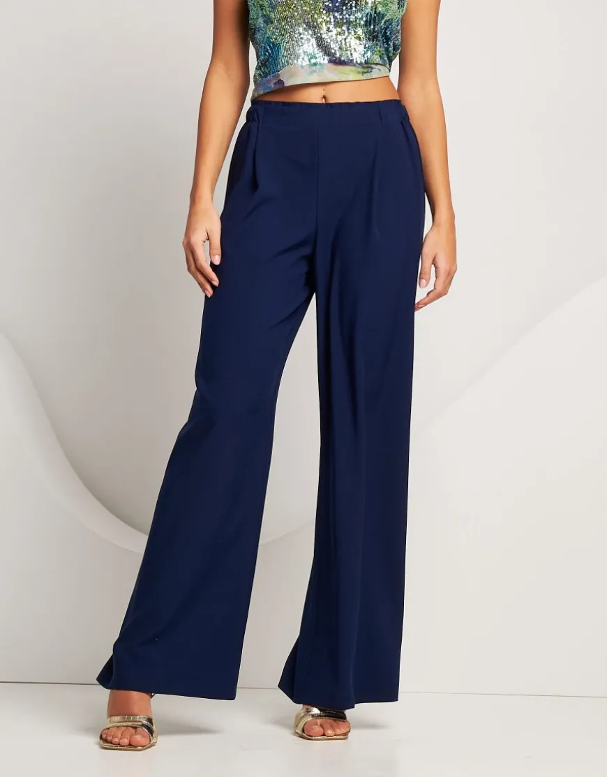 Pantalone largo blu notte