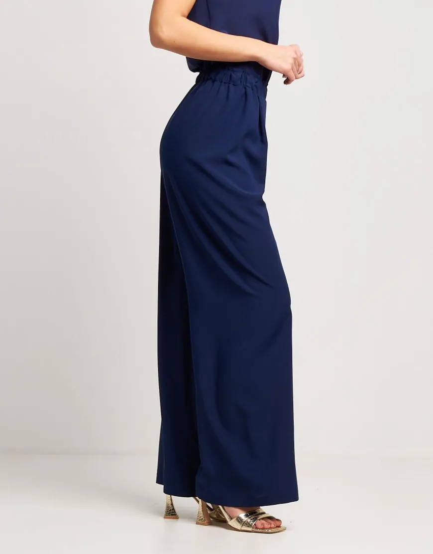 Pantalone largo blu notte
