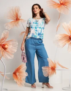 Pantalone largo con elastico e tasche