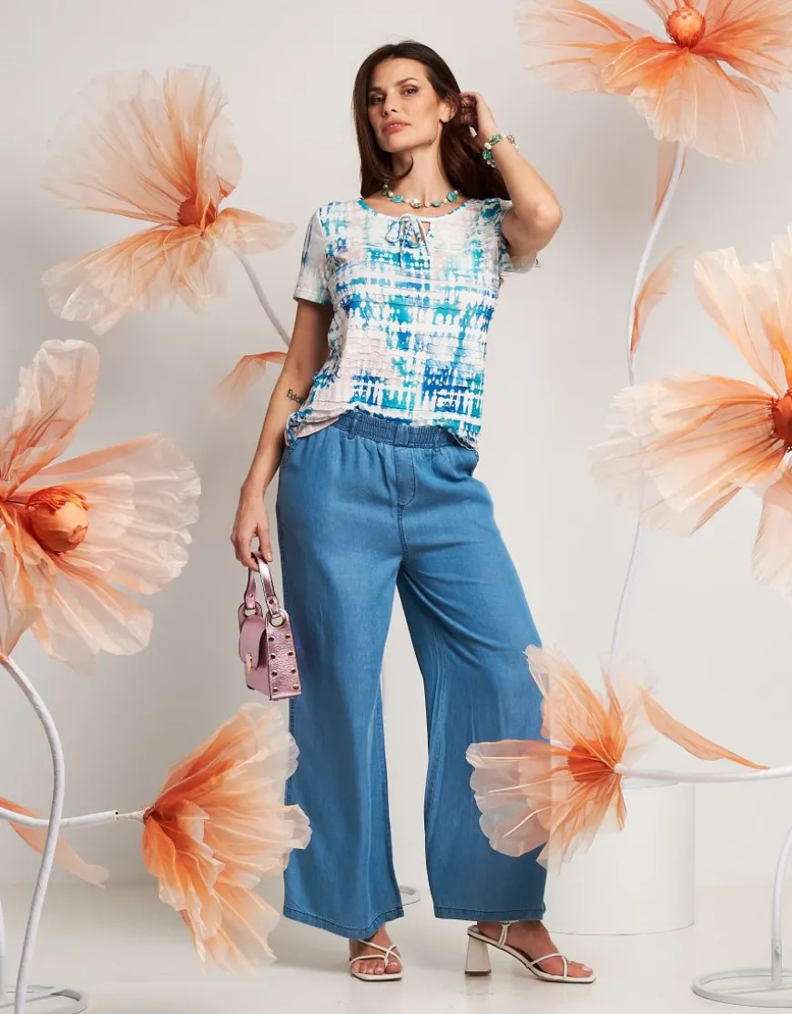 Pantalone largo con elastico e tasche