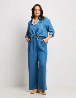 Pantalone largo con elastico e tasche