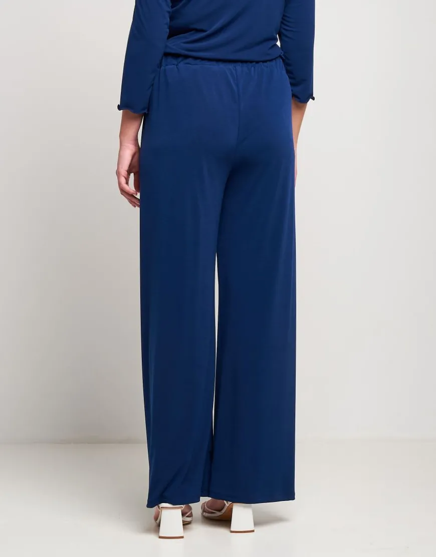 Pantalone largo con elastico in vita