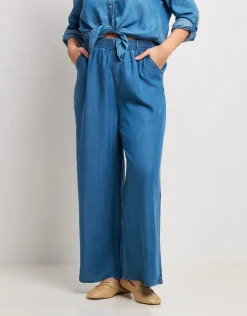 Pantalone largo con elastico e tasche