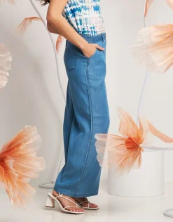 Pantalone largo con elastico e tasche