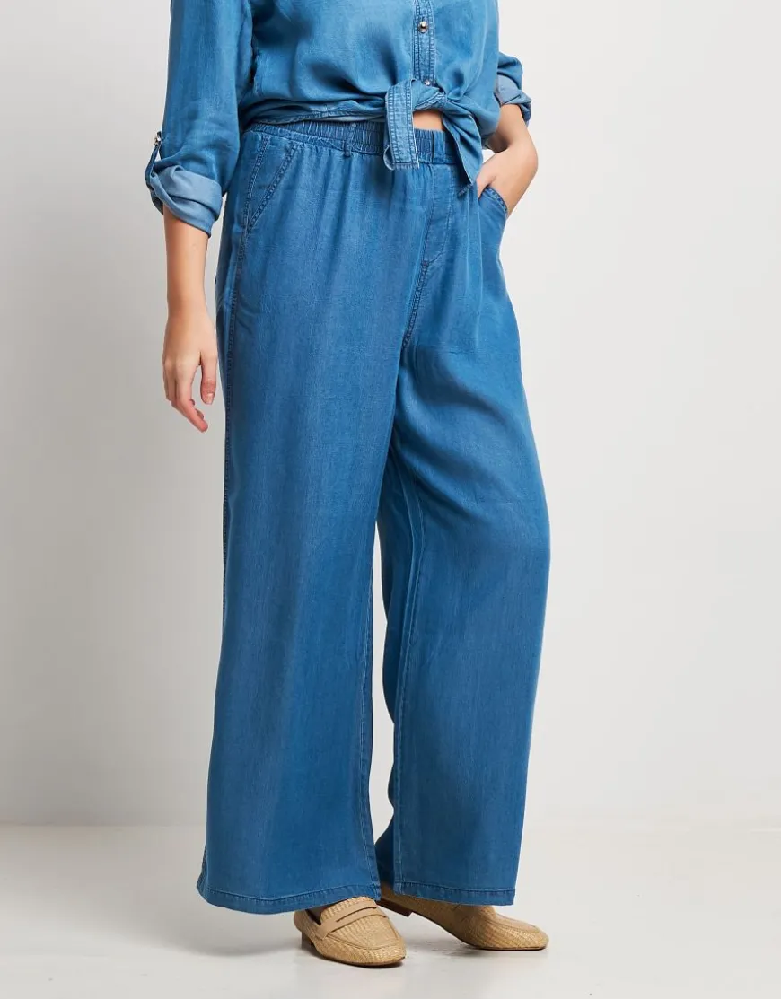 Pantalone largo con elastico e tasche