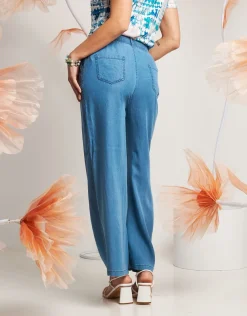 Pantalone largo con elastico e tasche