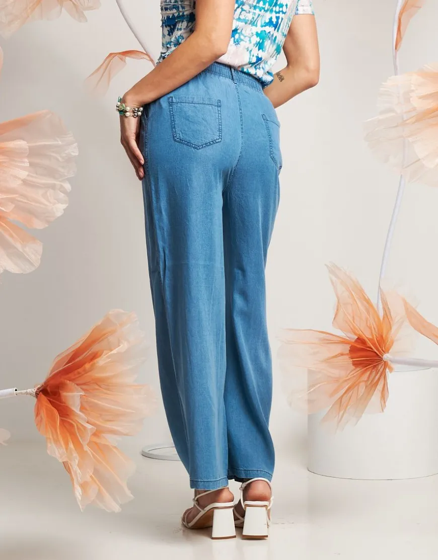 Pantalone largo con elastico e tasche