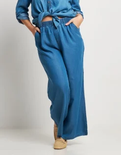 Pantalone largo con elastico e tasche