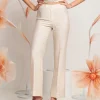 Pantalone largo effetto mosso con risvolto