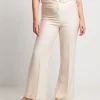 Pantalone largo effetto mosso con risvolto