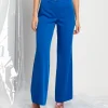 Pantalone largo in tessuto fluido con elastico e zip