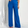 Pantalone largo in tessuto fluido con elastico e zip