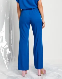 Pantalone largo in tessuto fluido con elastico e zip