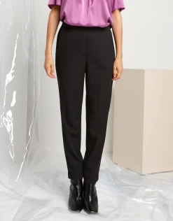 Pantalone nero in tessuto fluido