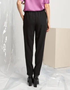 Pantalone nero in tessuto fluido