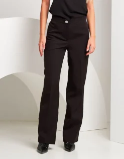 Pantalone palazzo con spacchi e bottoni