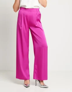 Pantalone palazzo in raso con elastico