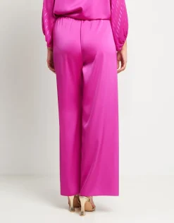 Pantalone palazzo in raso con elastico