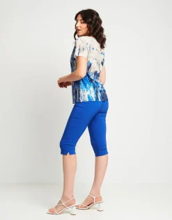 Pantalone pinocchietto con elastico e spacchetti