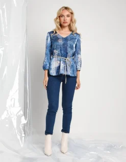 Pantalone skinny con elastico in vita