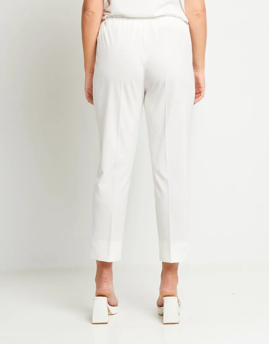 Pantaloni con piega e bottoni alla caviglia