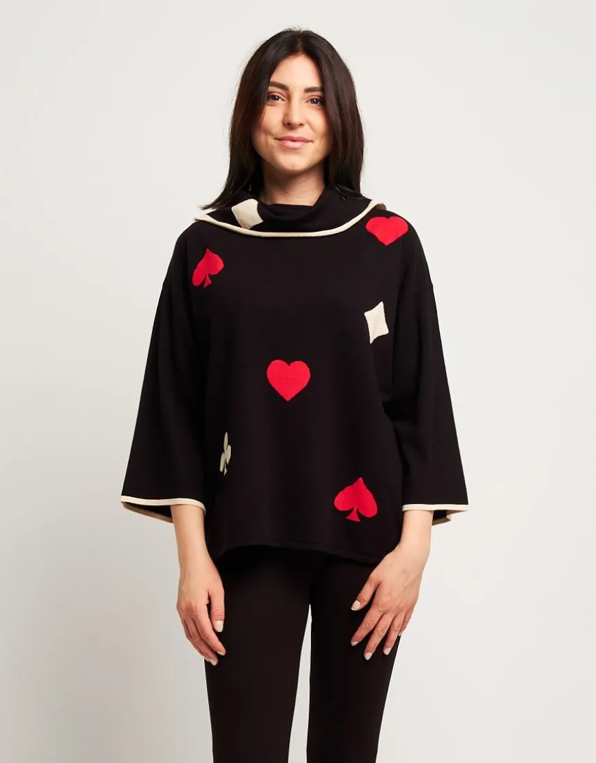 Ponchetta fantasia con collo alto