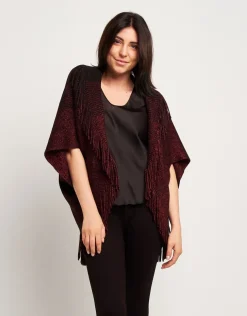 Poncho aperto con frange