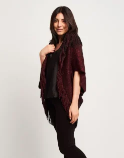 Poncho aperto con frange