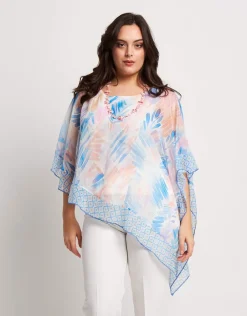 Poncho asimmetrico con top e paillettes