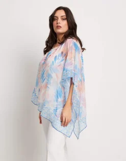 Poncho asimmetrico con top e paillettes