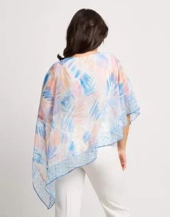 Poncho asimmetrico con top e paillettes