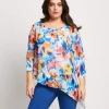 Poncho asimmetrico fantasia floreale