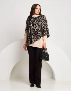 Poncho con pattern animalier