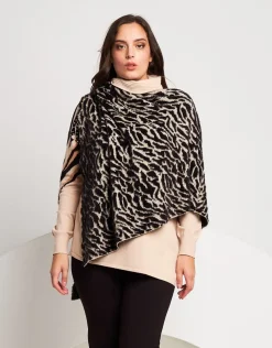 Poncho con pattern animalier
