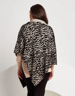 Poncho con pattern animalier