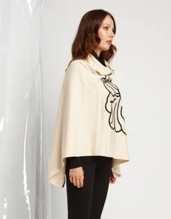 Poncho con ricamo cornely