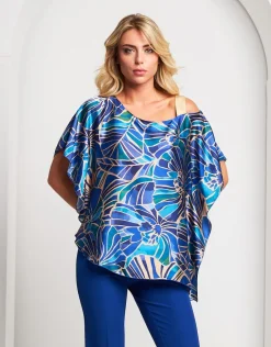 Poncho fantasia con spallina oro