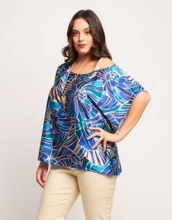 Poncho fantasia con spallina oro