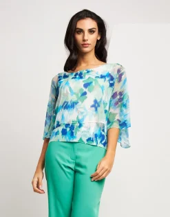 Poncho fantasia menta con paillettes