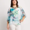 Poncho in georgette con top e paillettes