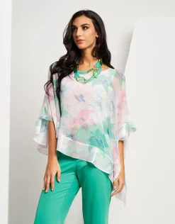 Poncho in georgette fantasia
