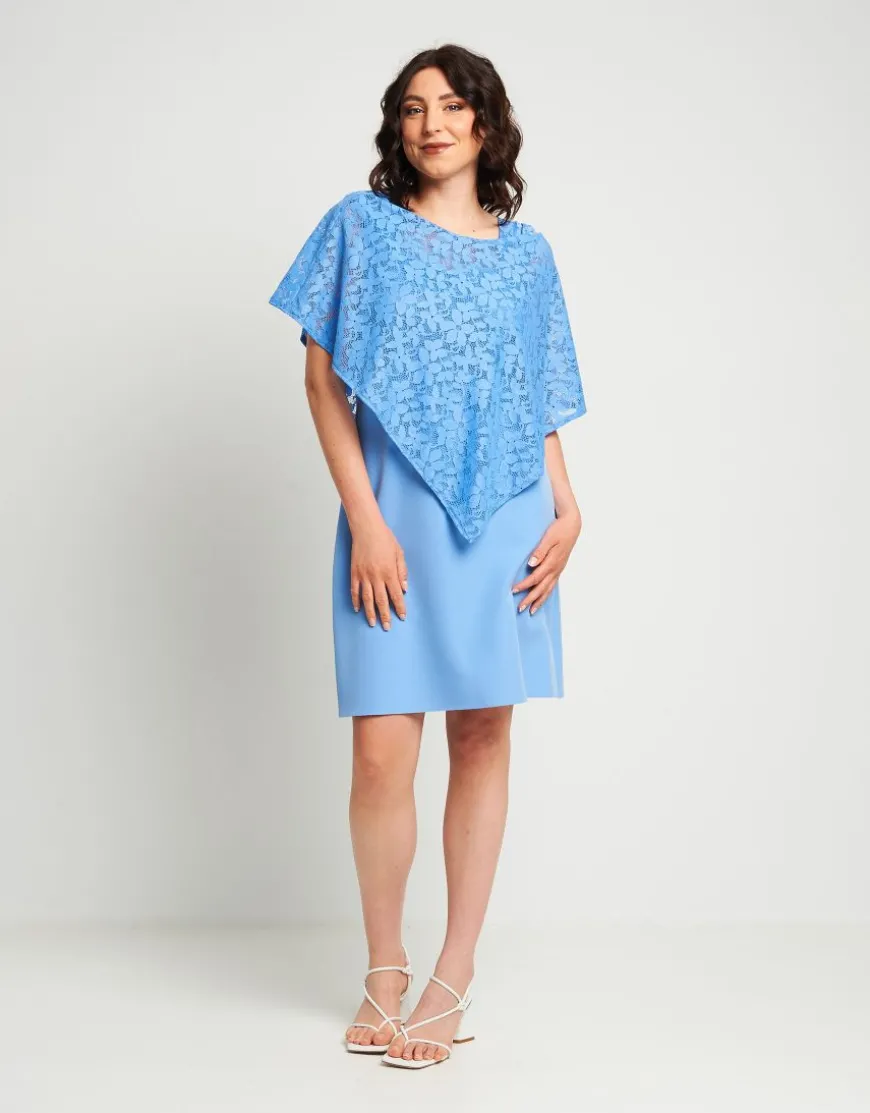 Poncho in pizzo cielo