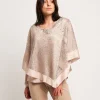 Poncho in pizzo con raso