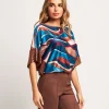 Poncho in raso con elastico e paillettes