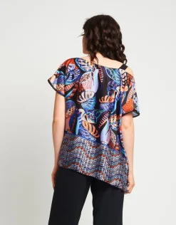 Poncho in raso con spallina in paillettes