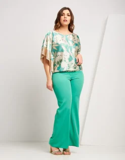 Poncho in raso fantasia floreale